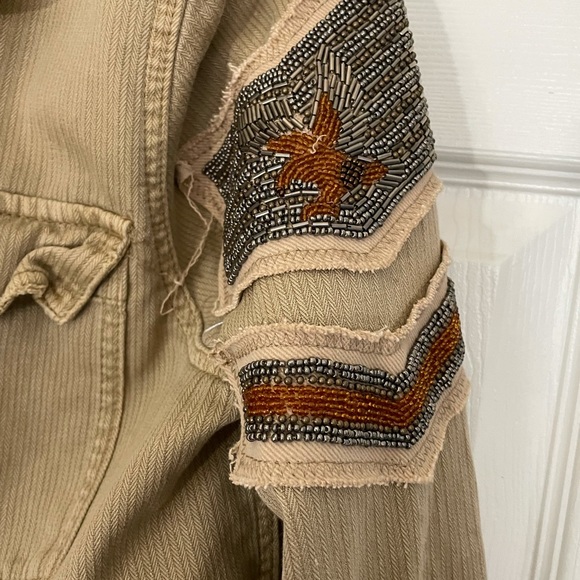 Free People shacket military style size S jacket with side pockets - Picture 3 of 10